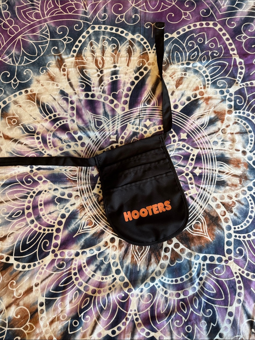 Hooters Black Crossbody Pouch with Orange Logo